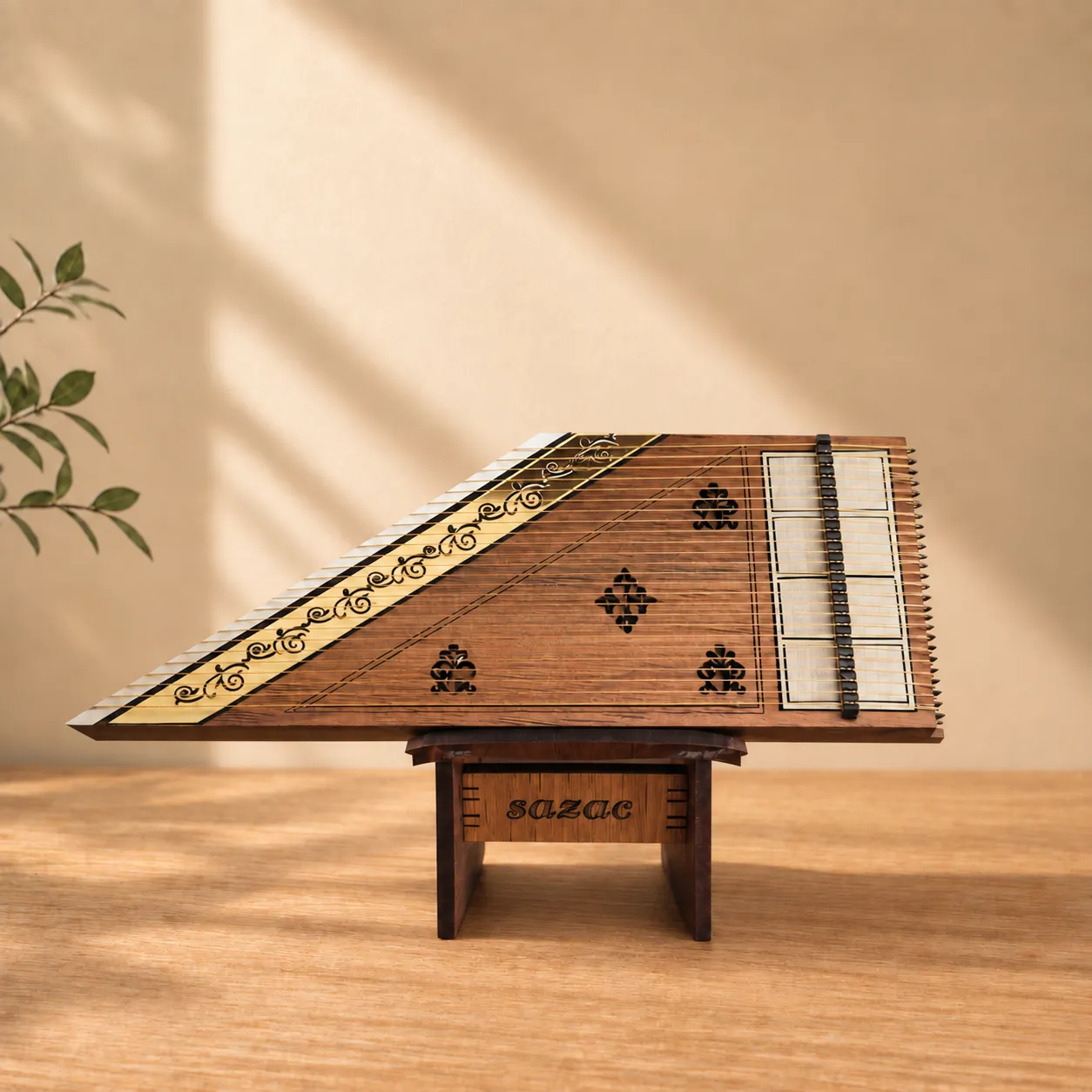 maket-choobi-saz-ghanoon-asili ماکت دکوری چوبی ساز قانون اصیل - Image 1